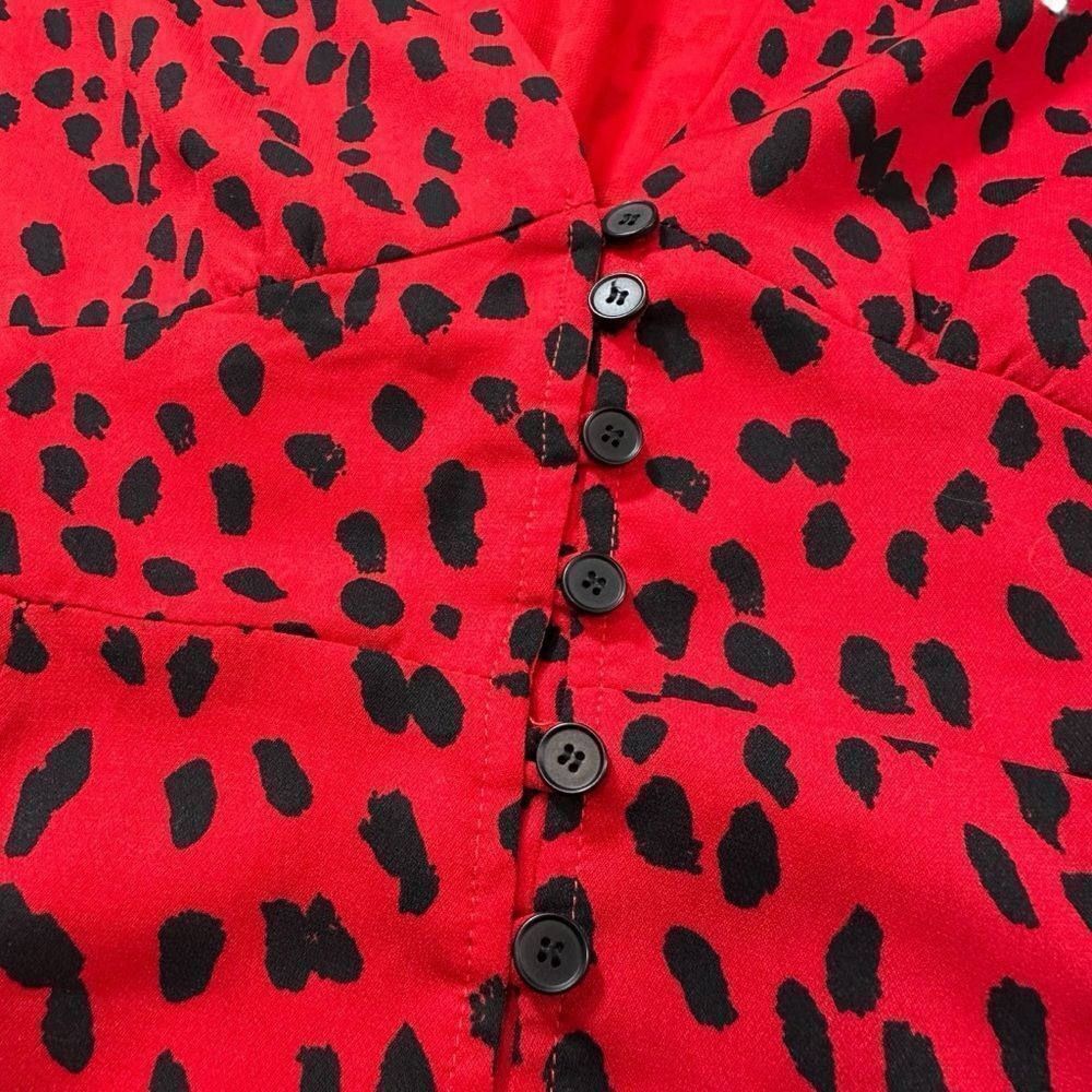 Revolve Rahi Red Leopard Crepe Midi Dress, S - Picture 5 of 12